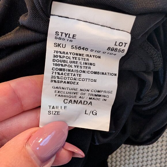 Le Château Black Evening Gown Whimsigoth Criss cross Back Size Large - Picture 11 of 11